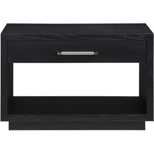 meridian furniture avery black wood veneer night stand