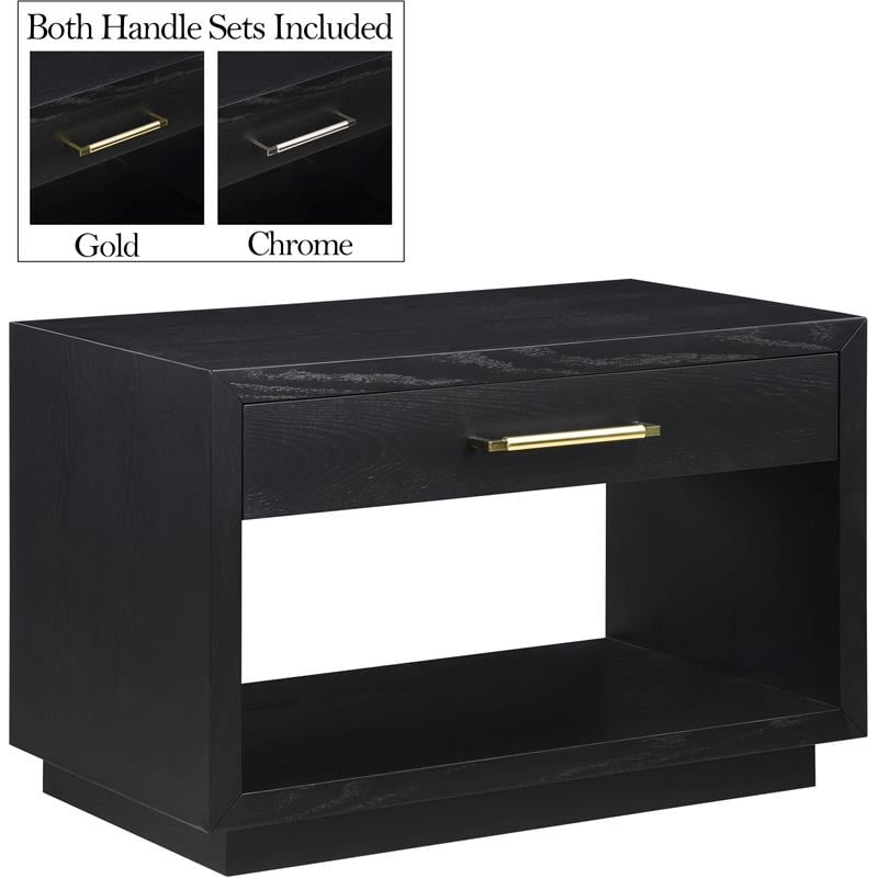 Meridian Furniture Avery Black Wood Veneer Night Stand