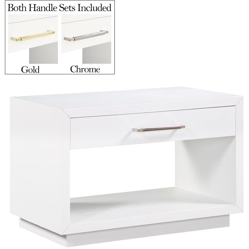 Meridian Furniture Avery White Wood Veneer Night Stand