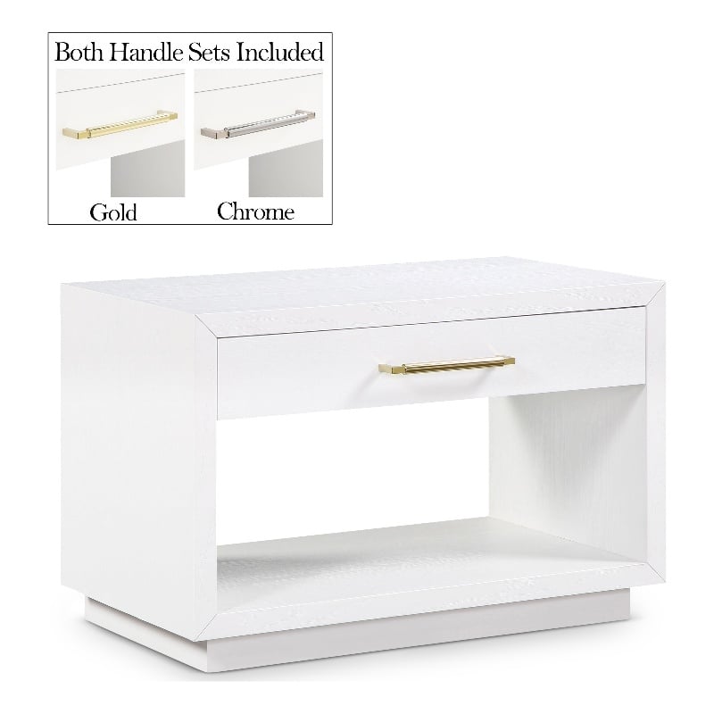Meridian Furniture Avery White Wood Veneer Night Stand