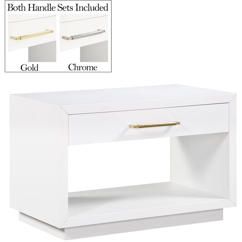 Meridian Furniture Avery White Wood Veneer Night Stand