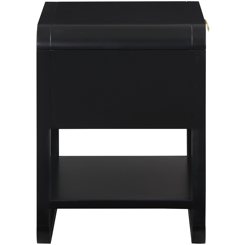 Meridian Furniture Sage Black Wood Veneer Night Stand