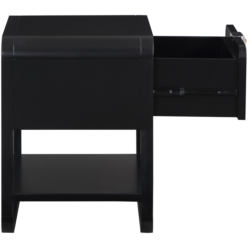 Meridian Furniture Sage Black Wood Veneer Night Stand
