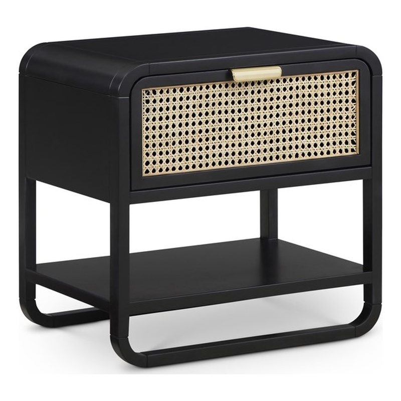 Meridian Furniture Sage Black Wood Veneer Night Stand