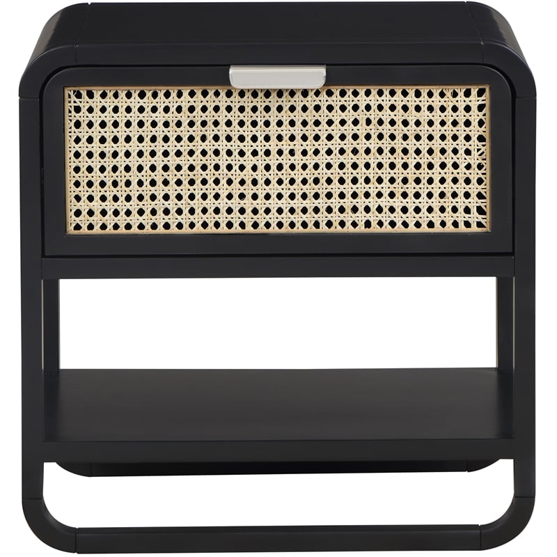 Meridian Furniture Sage Black Wood Veneer Night Stand