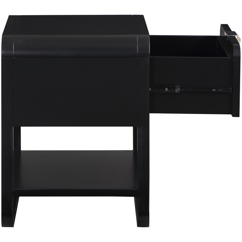 Meridian Furniture Sage Black Wood Veneer Night Stand
