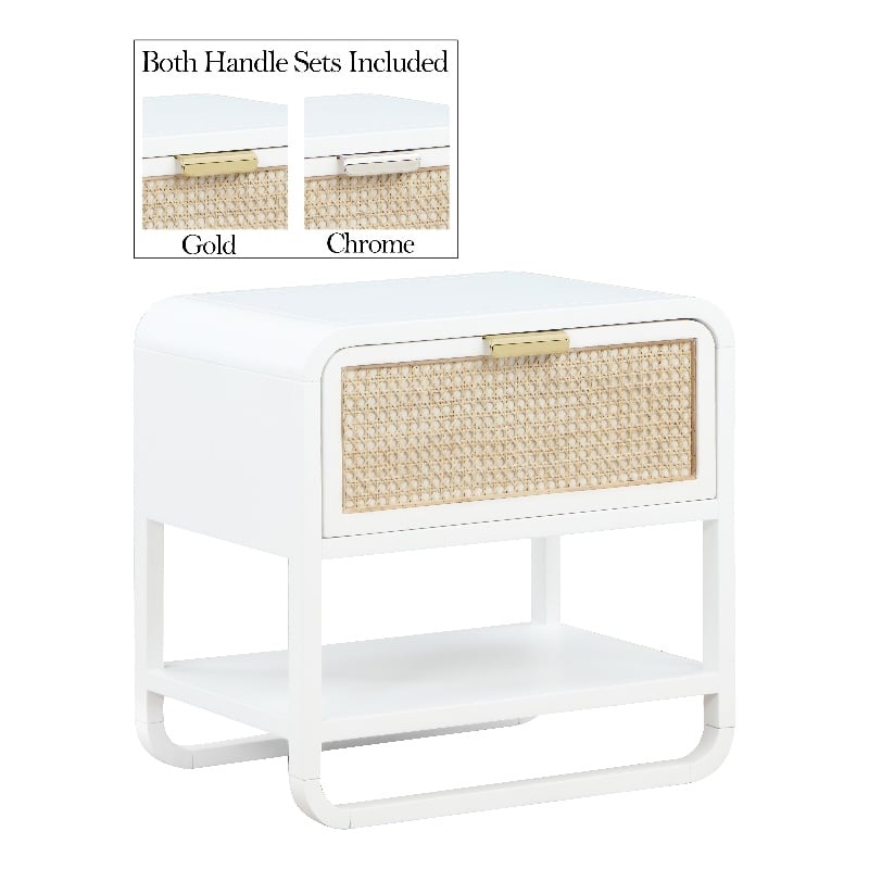 Meridian Furniture Sage White Wood Veneer Night Stand