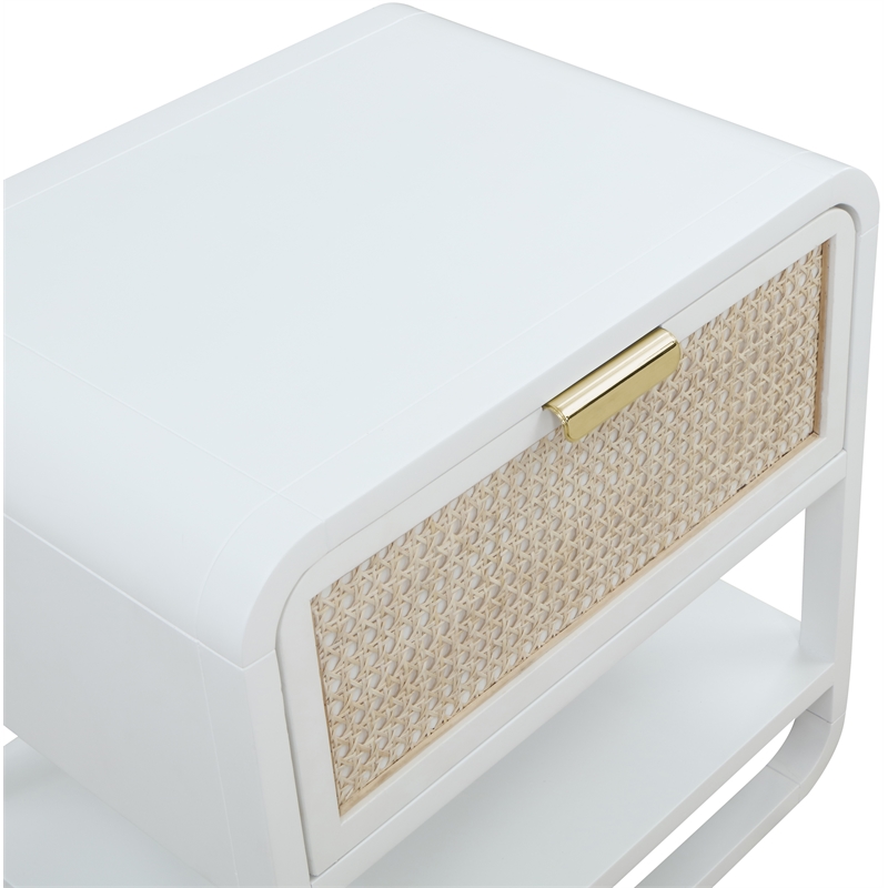 Meridian Furniture Sage White Wood Veneer Night Stand
