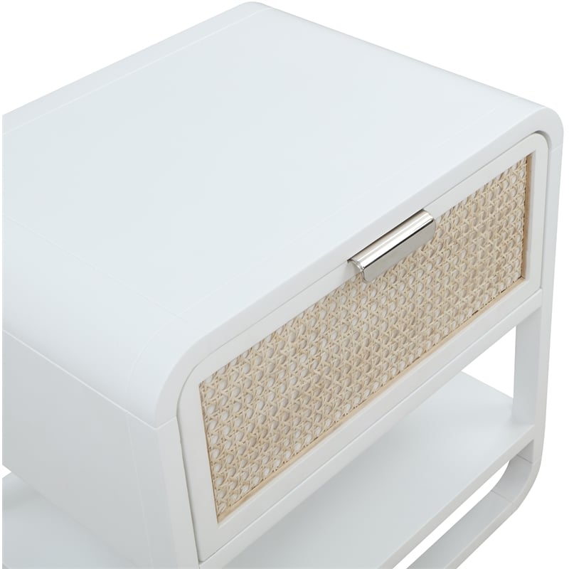 Meridian Furniture Sage White Wood Veneer Night Stand