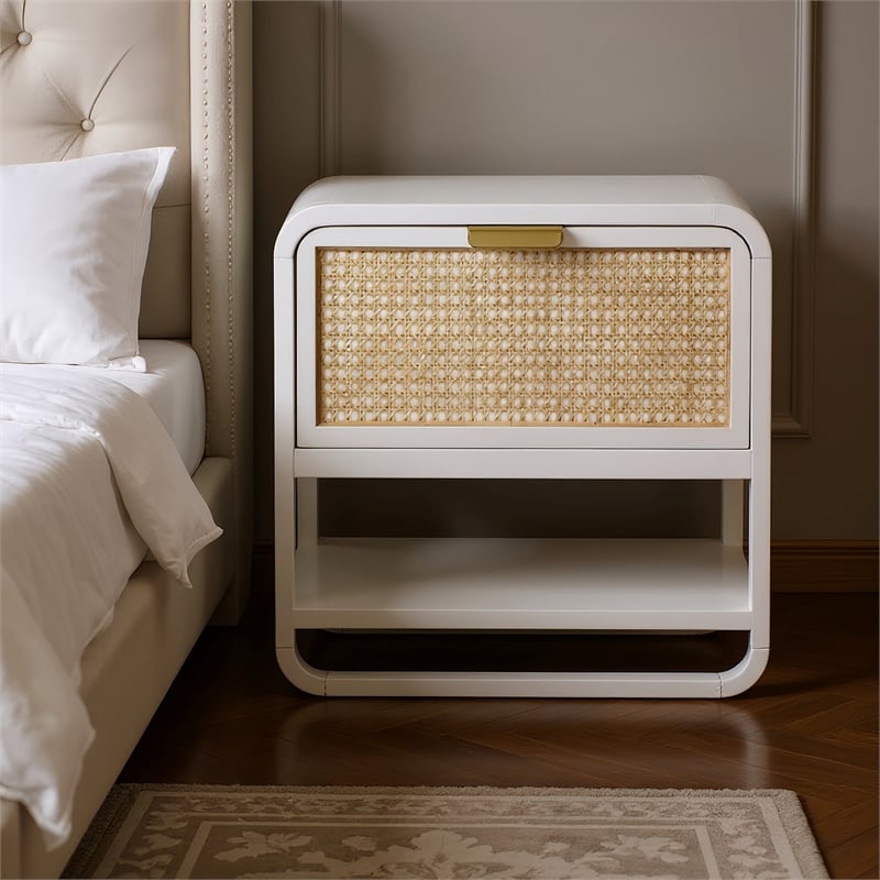 Meridian Furniture Sage White Wood Veneer Night Stand