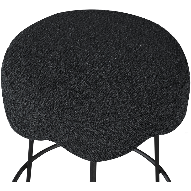 Meridian Furniture Fleur Black Boucle Fabric Counter Stool