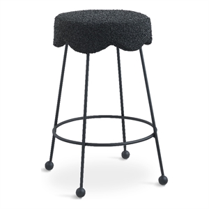 Meridian Furniture Fleur Black Boucle Fabric Counter Stool