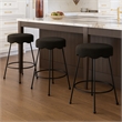 Meridian Furniture Fleur Black Boucle Fabric Counter Stool