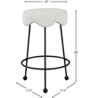 Meridian Furniture Fleur Cream Boucle Fabric Counter Stool
