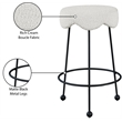 Meridian Furniture Fleur Cream Boucle Fabric Counter Stool