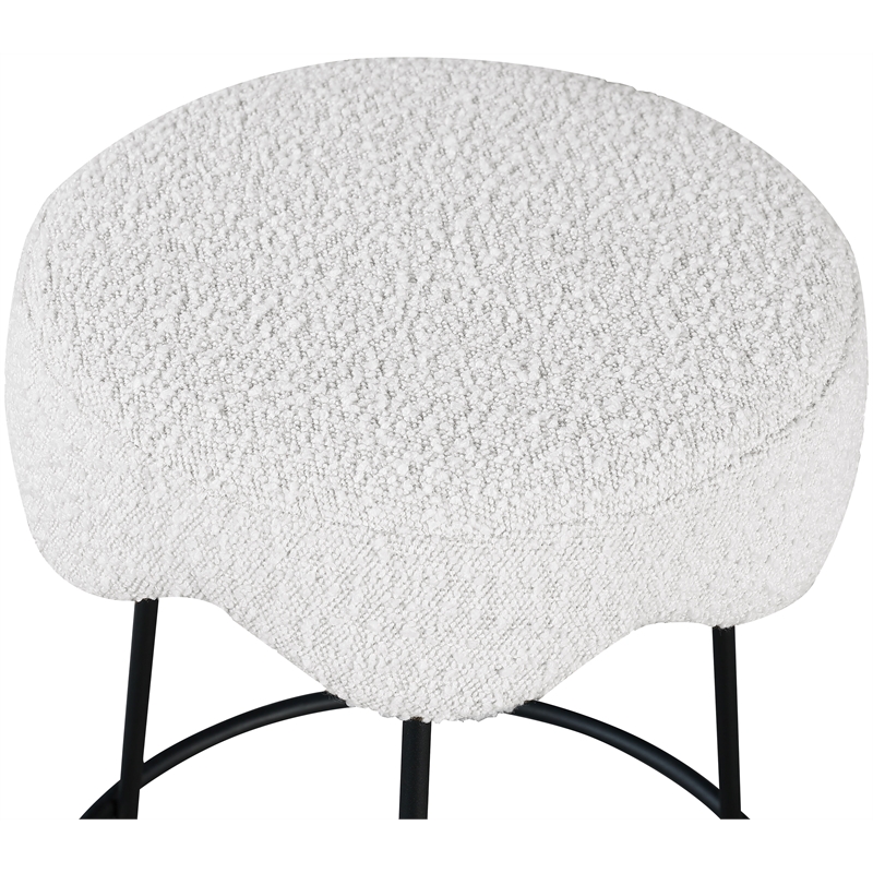 Meridian Furniture Fleur Cream Boucle Fabric Counter Stool