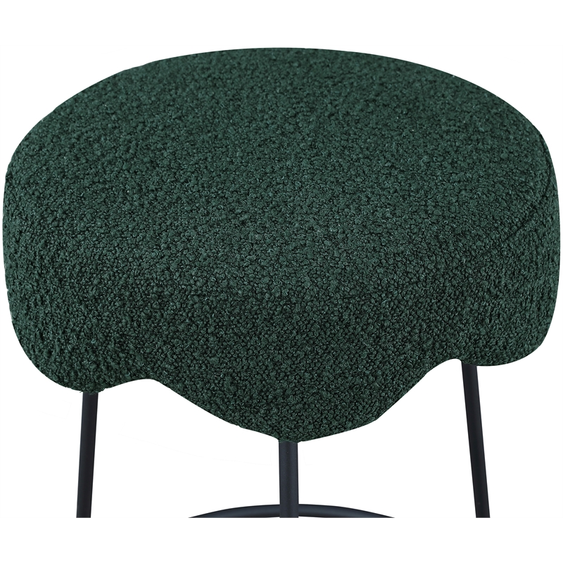 Meridian Furniture Fleur Green Boucle Fabric Counter Stool
