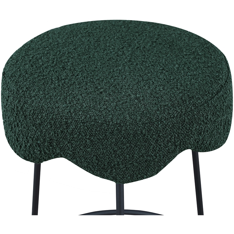 Meridian Furniture Fleur Green Boucle Fabric Counter Stool