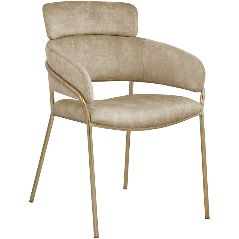Meridian Furniture Yara Beige Velvet Dining Chair (Set of 2)