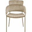 Meridian Furniture Yara Beige Velvet Dining Chair (Set of 2)