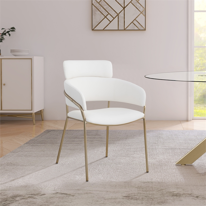 Meridian Furniture Yara Cream Vegan Leather Dining Chair (Set of 2)