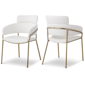 Meridian Furniture Yara Cream Vegan Leather Dining Chair (Set of 2)