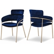 Meridian Furniture Yara Navy Velvet Dining Chair (Set of 2)