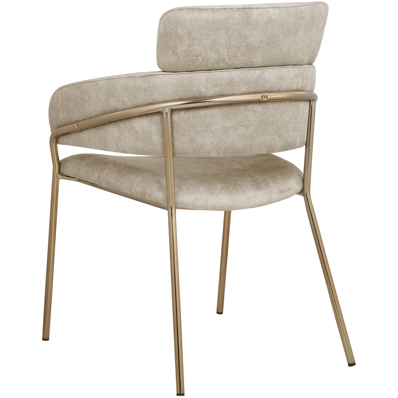 Meridian Furniture Yara Stone Velvet Dining Chair (Set of 2)