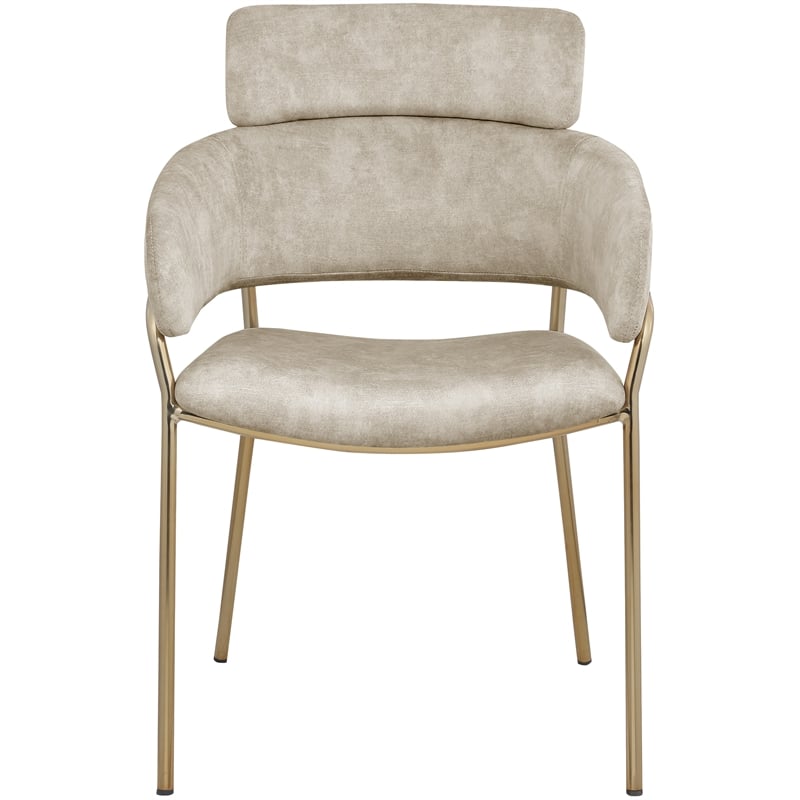 Meridian Furniture Yara Stone Velvet Dining Chair (Set of 2)
