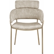Meridian Furniture Yara Stone Velvet Dining Chair (Set of 2)