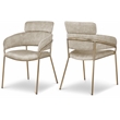 Meridian Furniture Yara Stone Velvet Dining Chair (Set of 2)