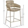 Meridian Furniture Yara Beige Velvet Counter Stool