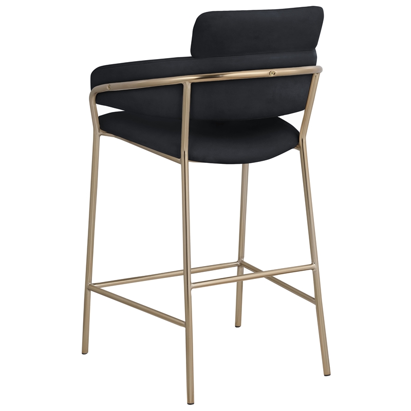Meridian Furniture Yara Black Velvet Counter Stool