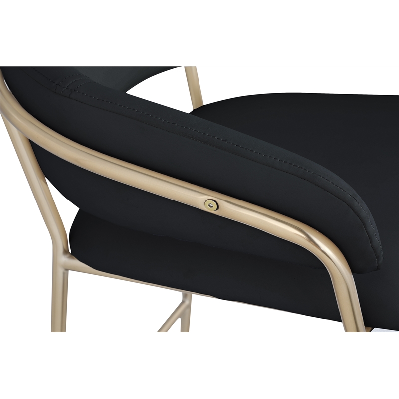 Meridian Furniture Yara Black Velvet Counter Stool