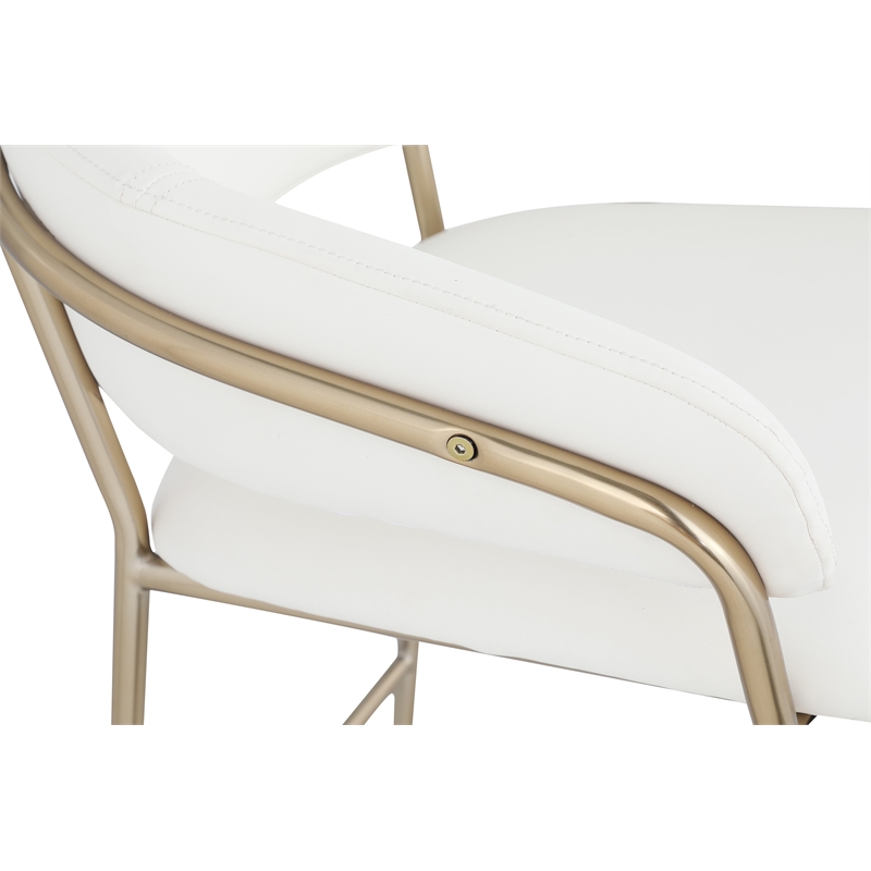 Meridian Furniture Yara Cream Vegan Leather Counter Stool