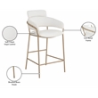 Meridian Furniture Yara Cream Vegan Leather Counter Stool