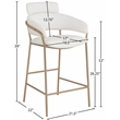 Meridian Furniture Yara Cream Vegan Leather Counter Stool