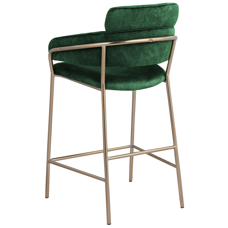 Meridian Furniture Yara Green Velvet Counter Stool