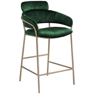 Meridian Furniture Yara Green Velvet Counter Stool