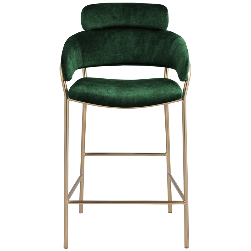 Meridian Furniture Yara Green Velvet Counter Stool