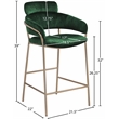 Meridian Furniture Yara Green Velvet Counter Stool