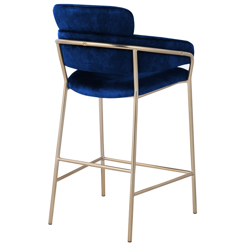 Meridian Furniture Yara Navy Velvet Counter Stool