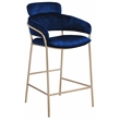 Meridian Furniture Yara Navy Velvet Counter Stool
