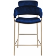 Meridian Furniture Yara Navy Velvet Counter Stool