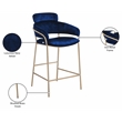 Meridian Furniture Yara Navy Velvet Counter Stool