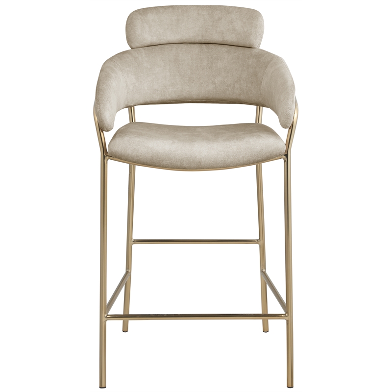 Meridian Furniture Yara Stone Velvet Counter Stool