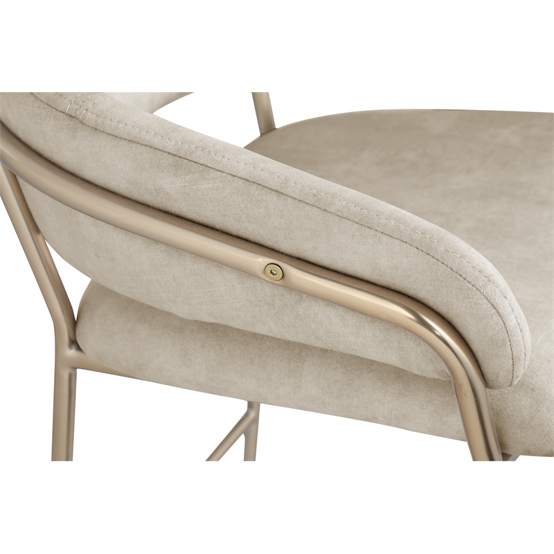 Meridian Furniture Yara Stone Velvet Counter Stool