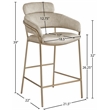 Meridian Furniture Yara Stone Velvet Counter Stool