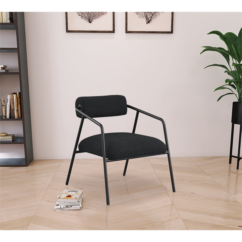 Meridian Furniture Carly Black Boucle Fabric Accent Chair