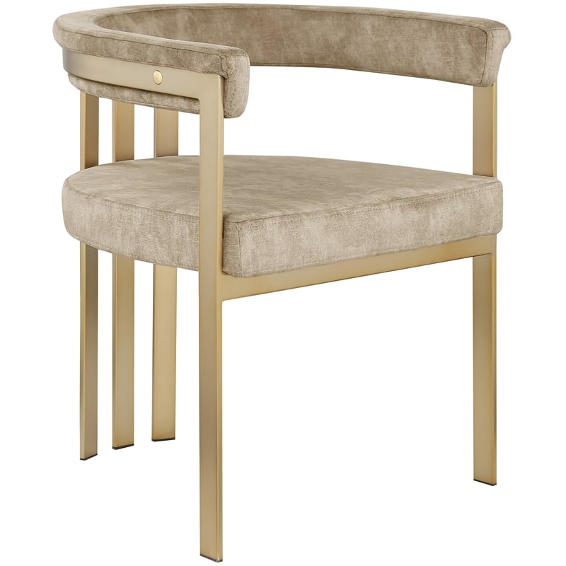 Meridian Furniture Marcello Beige Velvet Dining Chair (Set of 2)